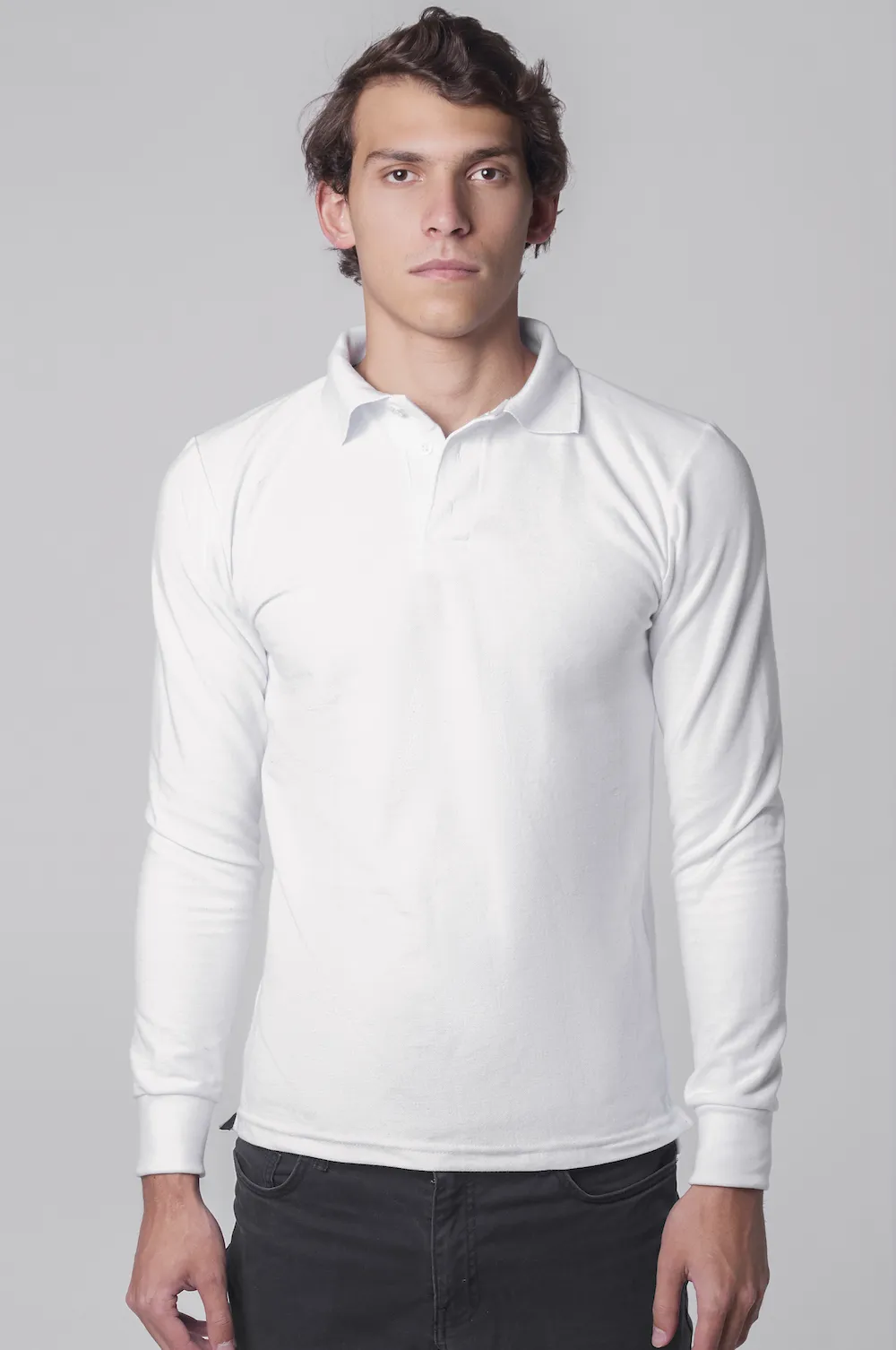 Playera Tipo Blanca Manga Larga 