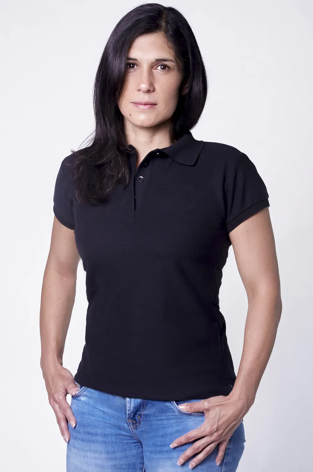 Playera Tipo Polo Negra 