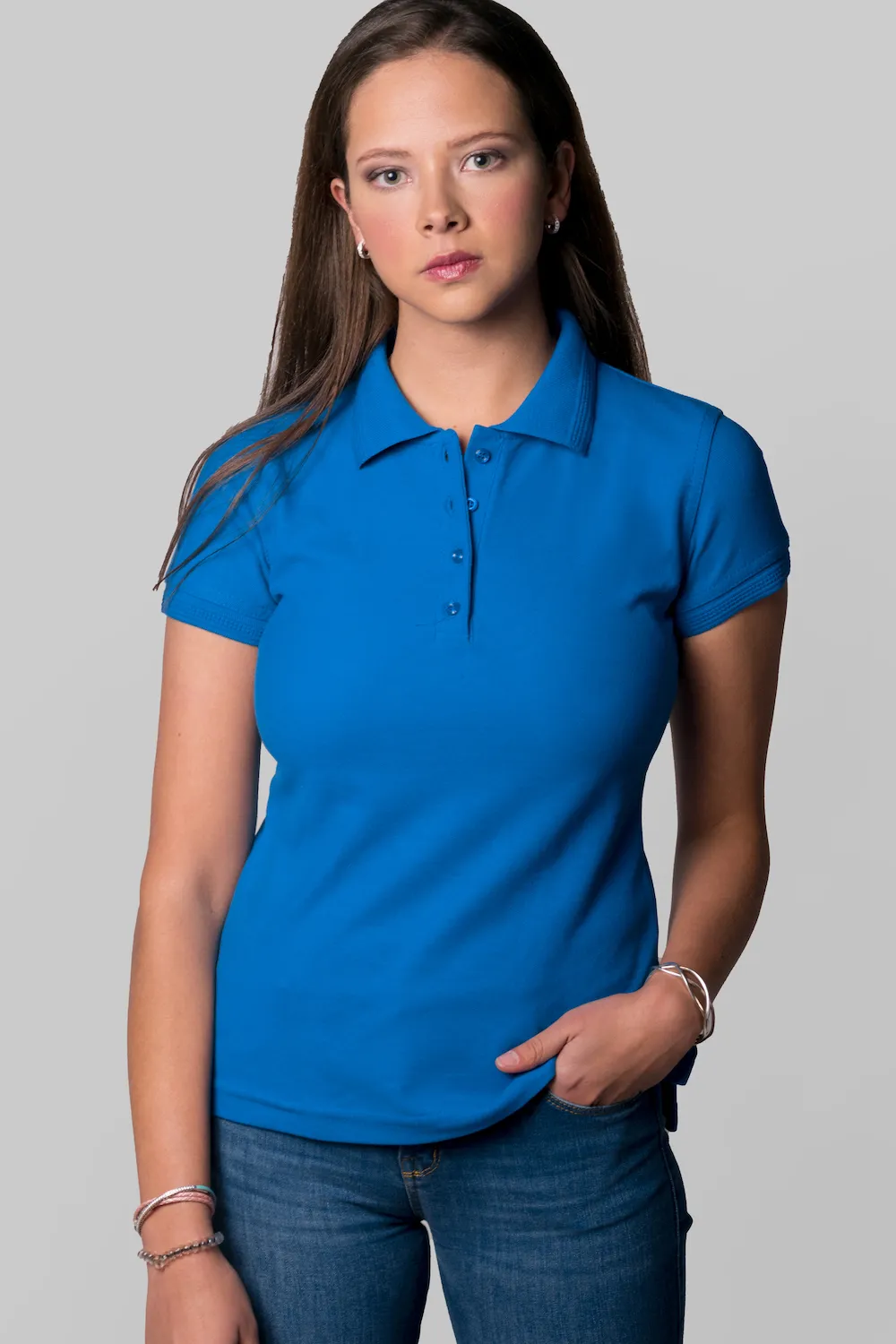 playera tipo polo Azul Rey  
