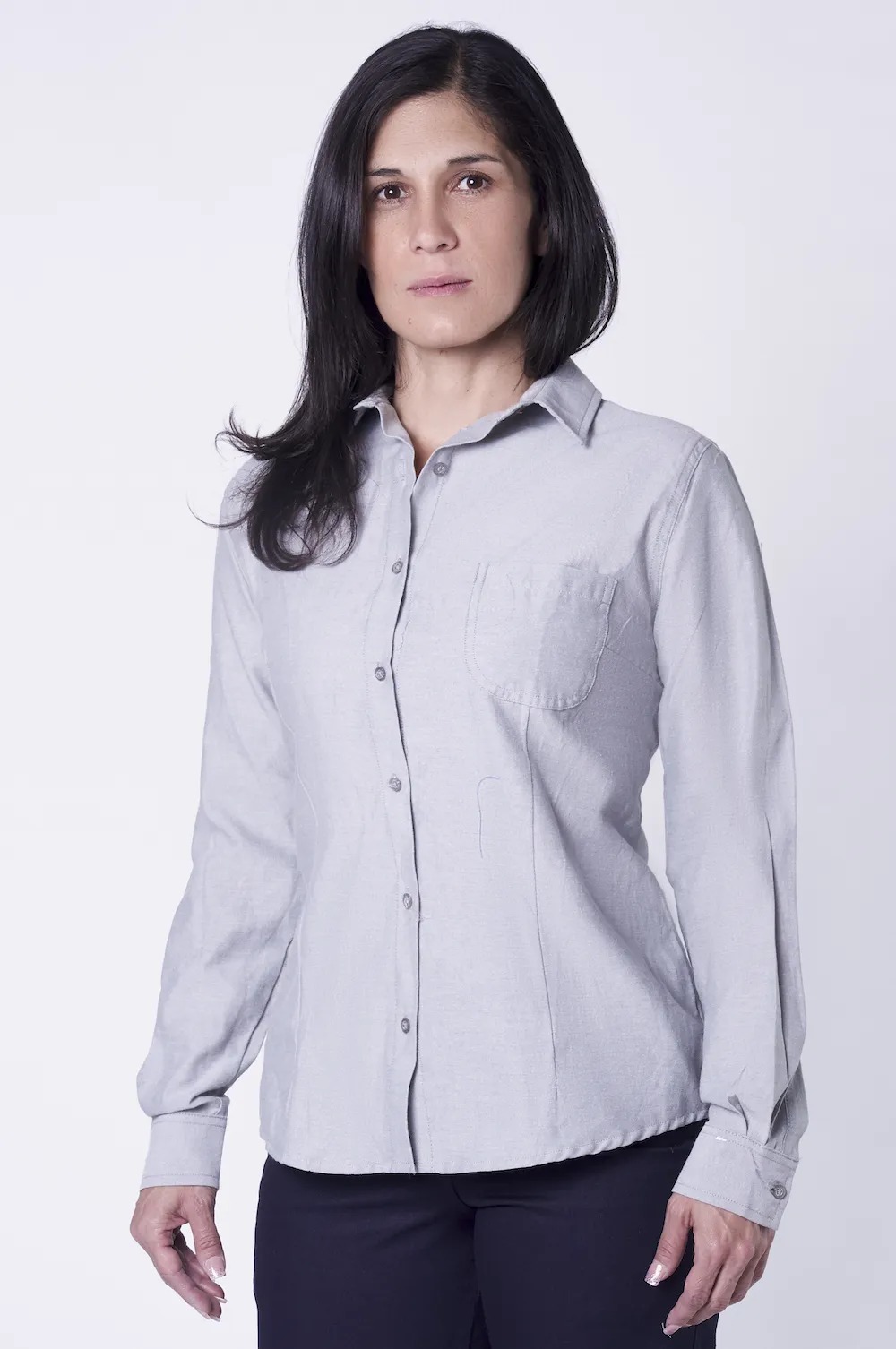 Blusa Oxford  GRIS  
