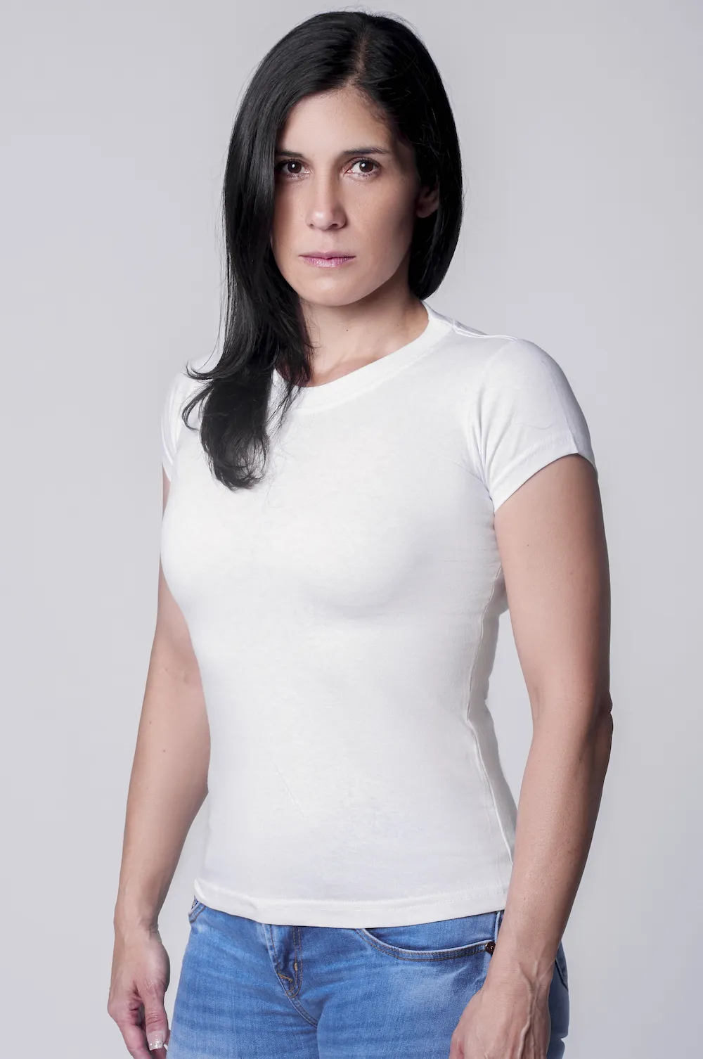 Playera Cuello Redondo Blanca 