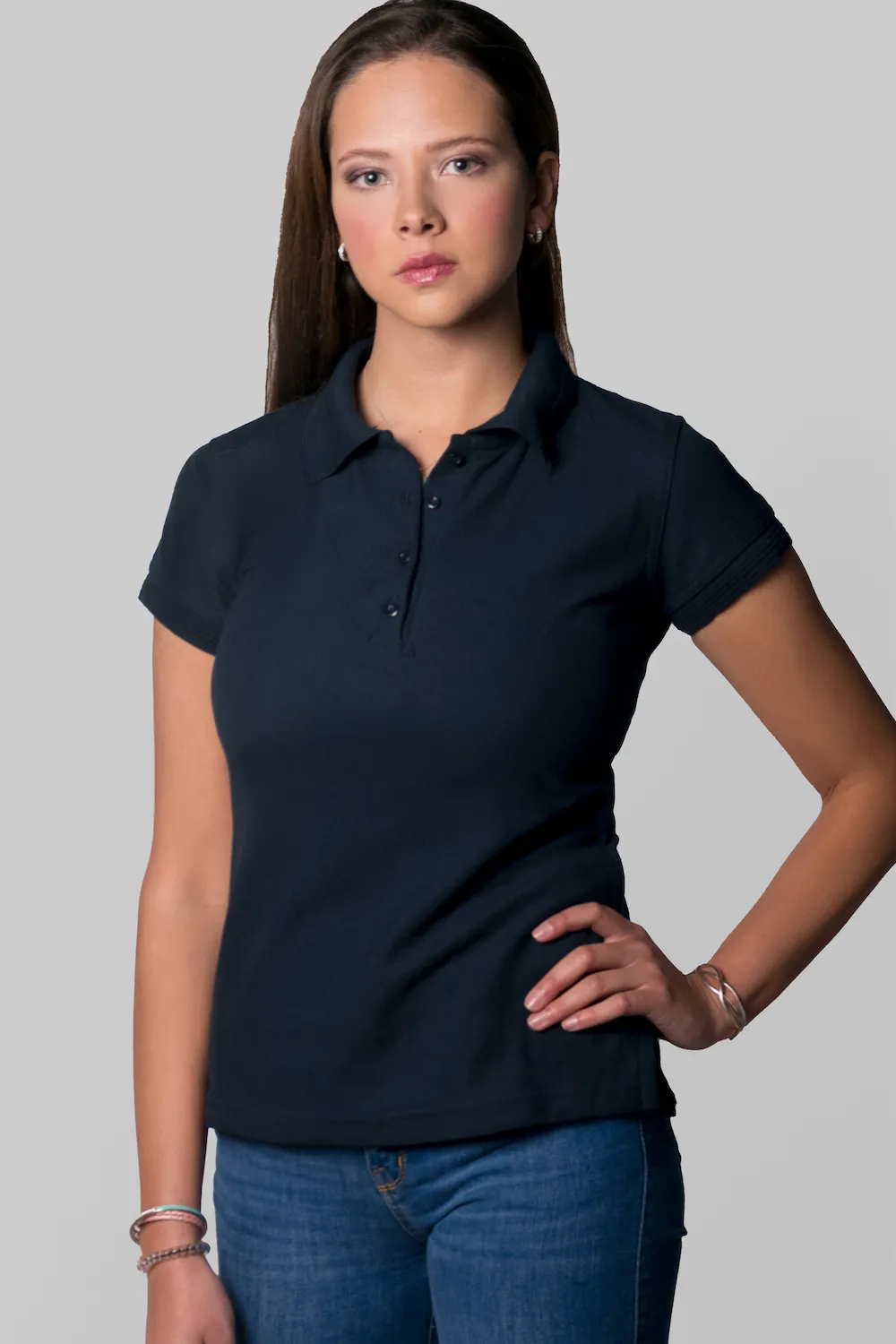 Playera Tipo Polo Azul Marino 