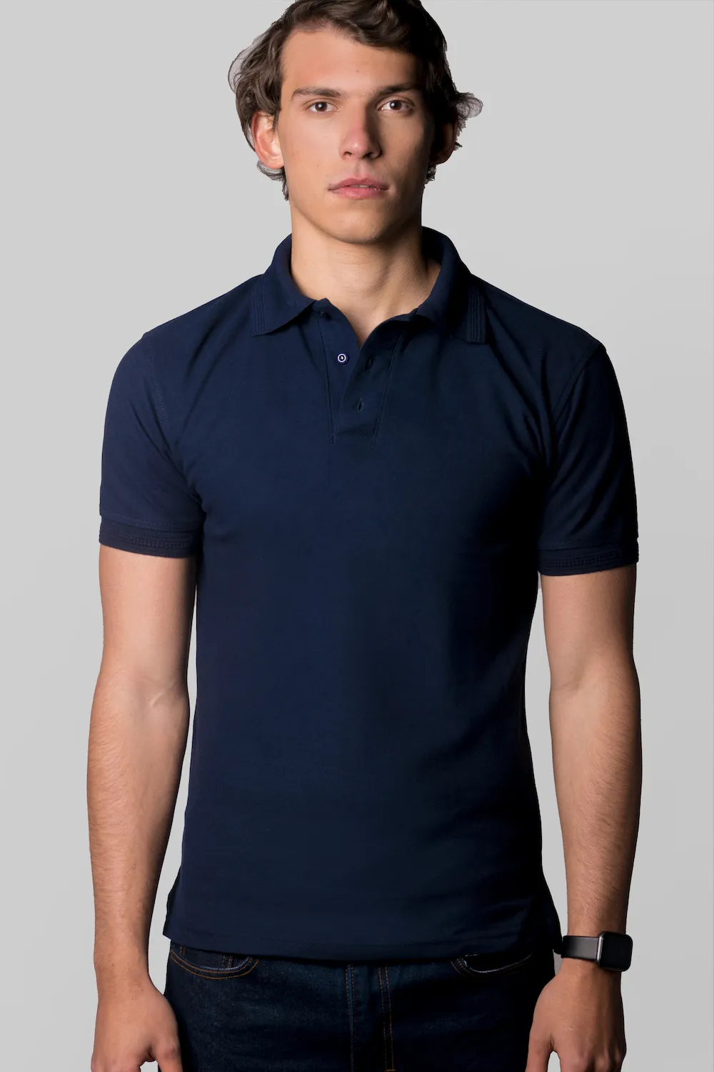 Playera Tipo Polo Azul Marino 