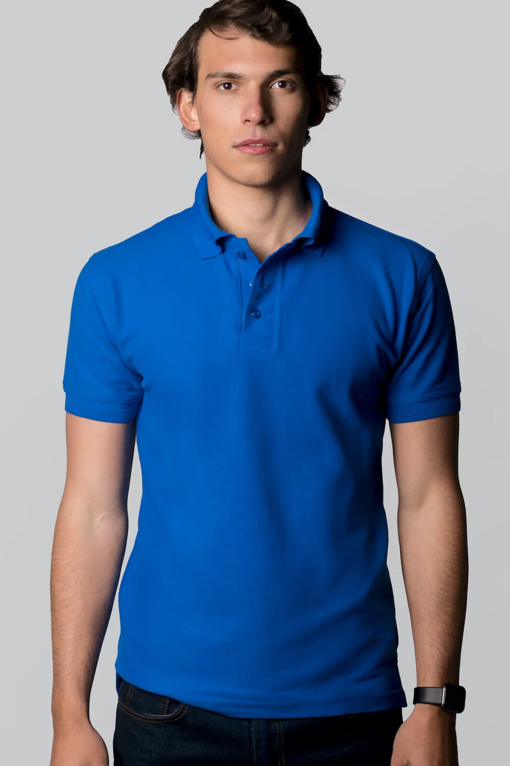 Playera Tipo Polo Azul Rey